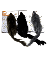 3 Pack Kitty Catnip Toys Positively Pawsome Fun Grey Brown Black Mouse 10in - $481.06 MXN