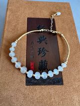 14K Gold White Jadeite Beads 100% Genuine Jadeite Bracelet Jade Bracelet Beaded - £253.84 GBP