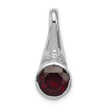 Silver  w/CZ and Garnet Pendant QP4545GA - $77.85