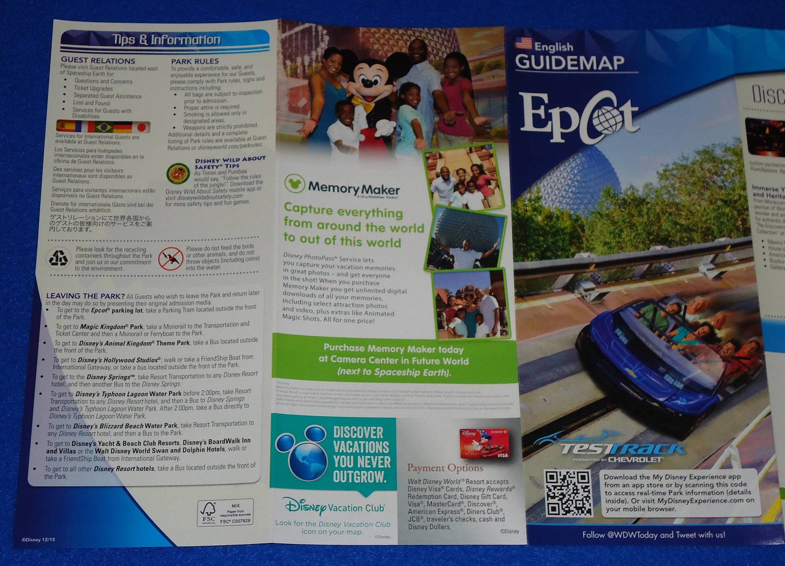 "WALT DISNEY" EPCOT BROCHURE THEME PARK GUIDE MAP SPACESHIP EARTH TEST "WALT DISNEY" EPCOT BROCHURE THEME PARK GUIDE MAP SPACESHIP EARTH TEST