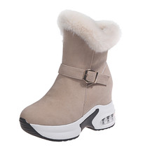 Women Chunky Platform Snow Boots Winter Warm Cotton Padded Shoes Woman Hidden He - £41.63 GBP