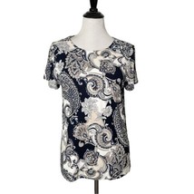 J. Jill Wearever Collection Floral Print Blouse Stretch Paisley Women&#39;s Size S - £13.44 GBP