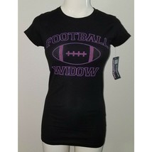 NWT Football Widow Black T-Shirt Tee Size Small RUNS SMALL Junior Novelt... - £10.06 GBP