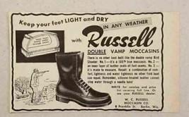1957 Print Ad Russell Double Vamp Moccasins Hunting Boots Berlin,WI - $8.60