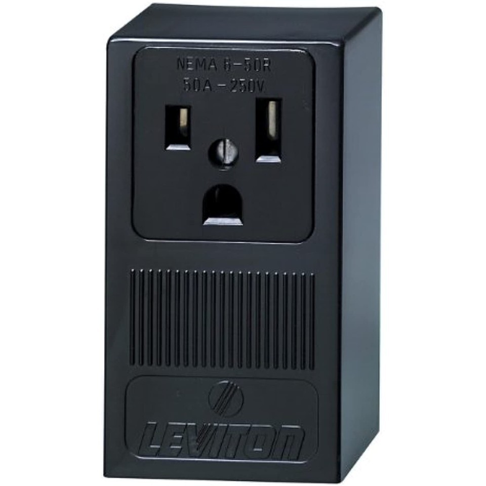 Leviton 5378 50 Amp, 250 Volt, Surface Mounting Receptacle, Straight Blade, - £19.91 GBP