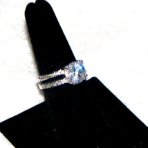 3ct Princess Light Blue Topaz  Gem Solitaire Wedding Ring Sz 7, 10White Gold HGE - £31.64 GBP