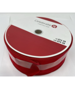 Celebrate It Wired Jumbo Ribbon Roll Red Velvet 2.5&quot; x 90&#39; NEW - $16.14
