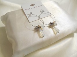 Kelly &amp; Katie 3&quot; Silver Tone Jeweled Hoop Earrings E219 $28 - $13.43