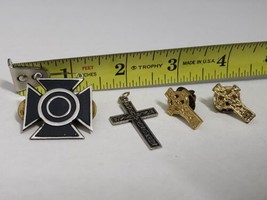 Lot Of 4 Us Army Sharpshooter Badge Pin Gold Tone Silver Cross Pendant - $9.89