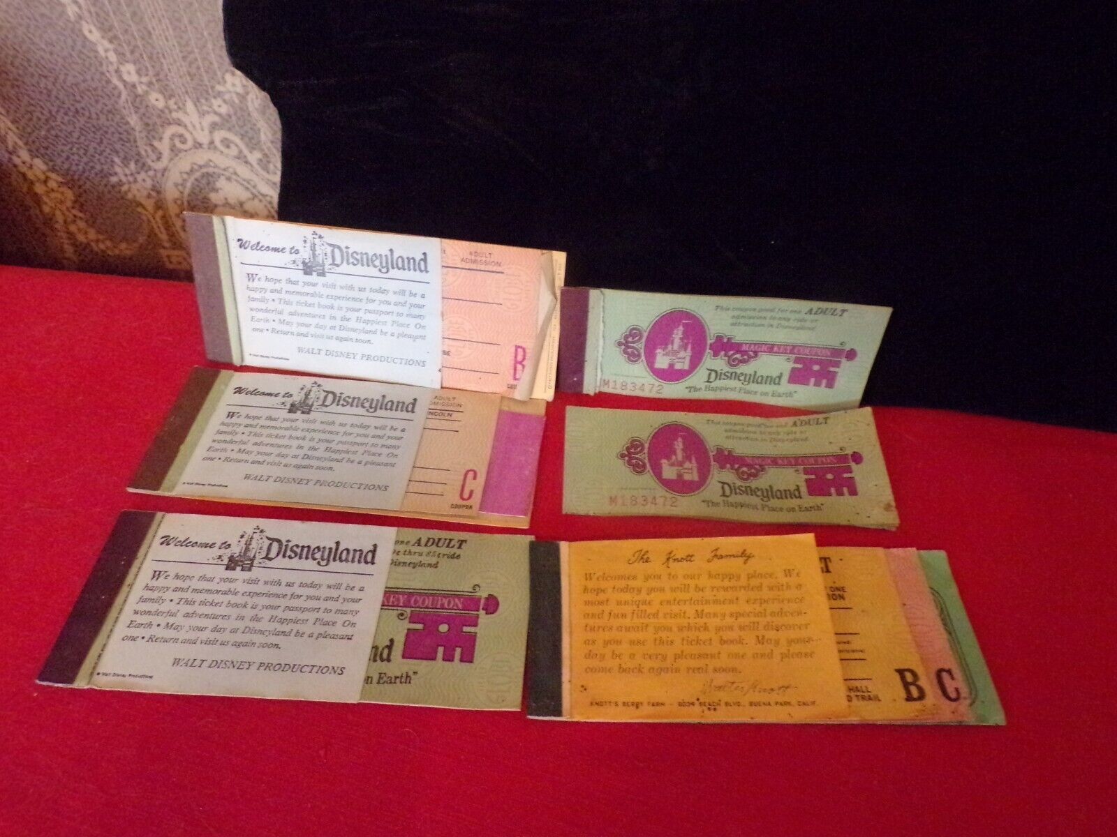 Vintage Disneyland & Knotts Berry Farm Ticket books - £38.88 GBP