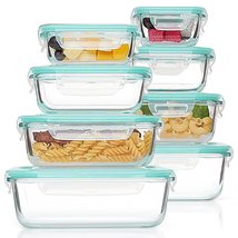 Vtopmart 8 Pack Glass Food Storage Containers , Meal Prep , Airtight Bento Boxes - £42.80 GBP