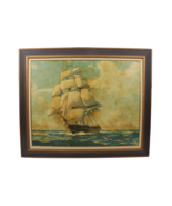 Vintage 70s Mid Century Modern MCM Sweden Nautical Boat Sea Framed Art P... - $322.67 CAD