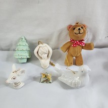 Vintage Christmas Ornament Lot of 6 pieces various mediums - £7.72 GBP