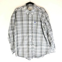 Rough Stock Panhandle Slim Mens Button Up Shirt Pocket Flip Cuff Black White XL - £19.02 GBP