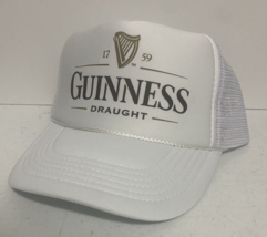 Vintage Guinness Draught Beer Hat Trucker Hat Adjustable snapback White Cap - $15.00