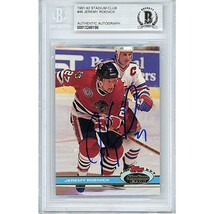 Jeremy Roenick Chicago Blackhawks Auto 1991 Stadium Club Autograph Beckett Slab - £47.30 GBP