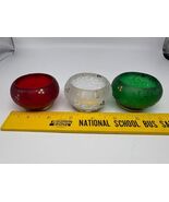 PartyLite P9115 Festive Flair Tealight Trio Candle Holders Christmas Red... - $11.99