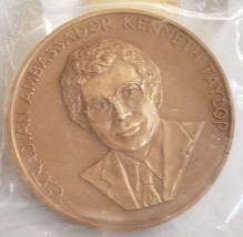 Canadian Ambassador Kenneth Taylor Bronze Medal 3&quot;x1/4&quot;,8-1/4 oz., sealed - £27.29 GBP