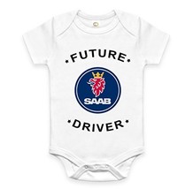 Bespoke Souvenirs Rare New Future Swedish Saab Driver Auto Moto Baby Boy Girl Cl - £15.69 GBP