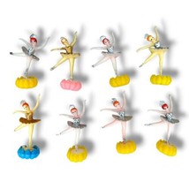 Vintage Ballerina Dancer Cupcake Cake Toppers Multicolor 2&quot; Tall Lot Of 8 - £15.95 GBP