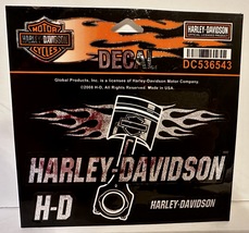 Harley-Davidson CHROME PISTON Decal DC536543 Measures 3 1/4&quot; H, 5 1/4&quot; W... - £4.65 GBP