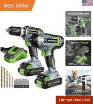 20V Cordless Drill Combo Kit, Drill Driver and Impact Driver with 2x 2.0... - $176.40
