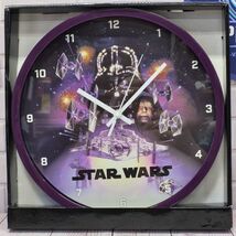 Star Wars Vader Palpatine Tie Fighters 12" Battery Powered Wall Clock NIB - $20.85