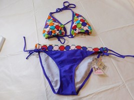 Winki Girl Womens 2 piece Bikini Purple with Polka Dots M Medium GR1428 NWT - £13.66 GBP