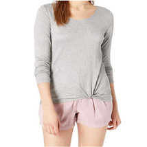 A. Byer Womens Twist Front Knit Top Size Medium Color Heather Grey - £30.50 GBP