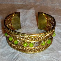 NWOT Gold and Jade? Vintage detailed designed bracelet - £62.51 GBP