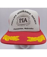 Vintage Phillips Insurance Agency Red Trucker Hat Cap Mesh Adjustable Sn... - €9,88 EUR