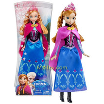 NEW Disney Frozen 12&quot; Doll Anna of Arendelle Shimmering Gown/Cape/Tiara RARE - £31.46 GBP