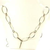 Sterling Signed RLM Robert Lee Morris Studio Hammered Modern Rolo Chain Necklace - £111.15 GBP