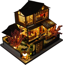 TOPBSFARNY Miniature Wooden Dollhouse Japanese/Seaside/Car House Market DIY Doll - £29.35 GBP