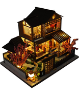 TOPBSFARNY Miniature Wooden Dollhouse Japanese/Seaside/Car House Market ... - £29.34 GBP