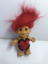 Vintage Russ Troll Doll Red Hot With Lingerie Toy Sexy Hair Brown Eyes 4” - £9.37 GBP