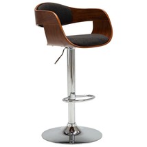 vidaXL Adjustable Fabric Bar Stool (24-32 inches), Grey Brown, Chrome Base - $4,269.58 MXN