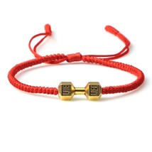 Charm Men Dumbbell Strand Bracelets Handmade Braid Knot Adjustable  Bracelets Wo - £11.07 GBP