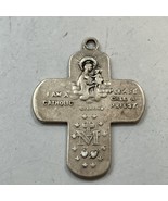 Vintage St. Christopher I Am Catholic Call A Priest Christian Sterling M... - $27.01 CAD