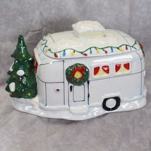 Blue Sky Santa&#39;s Camper Cookie Jar Heather Goldmine Christmas Tree Lights  - £23.49 GBP