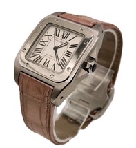 Cartier Square Pink Leather Band Automatic Stainless Steel WR Watch - $5,445.00