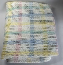 Vintage Baby Morgan Striped Waffle Weave Baby Blanket Thermal Pastel 40” X 50” - £47.41 GBP