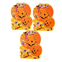 Vintage Halloween Pumpkin Die Cut Set Trick Or Treat Jack O Lanterns - £15.72 GBP