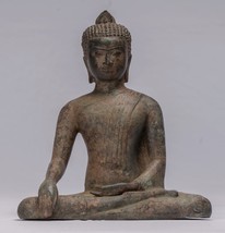 Antigüedad Sri Lanka Estilo Bronce Sentado Enlightenment Estatua de Buda - - £405.06 GBP