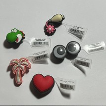 Authentic Crocs Jibbitz Charms NWT Red Heart Palm Tree Googly Eyes Yoshi Flowers - £5.34 GBP+