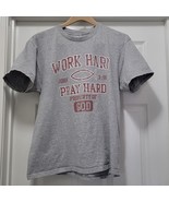 Vintage 90s Work Hard Pray Hard John 3:16 Gray Shirt Jesus Christian God... - $29.49