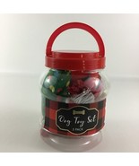 Woof Dog Toy Set Portable Canister 5 Pack Christmas Holiday Santa Claus ... - $40.46 CAD