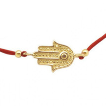 Bracelet chaîne rouge Kabbale avec breloque porte-bonheur Hamsa main de... - £142.58 GBP