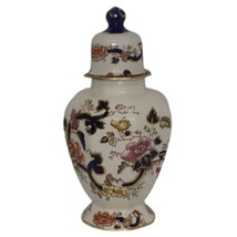 Masons Ironstone Blue Mandalay 9&quot; Tokyo Vase With Lid Vintage Made In England - £59.69 GBP