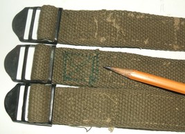 US Army cotton OD olive drab straps 1"X28" 3-count with buckles WWII-1950s - £19.81 GBP